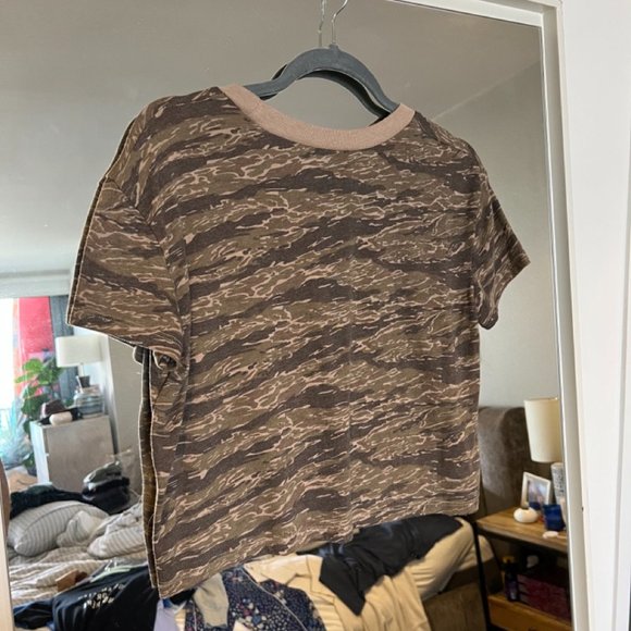 ALTERNATIVE APPAREL Cropped Boxy Tee, Camo, XS - Picture 6 of 7
